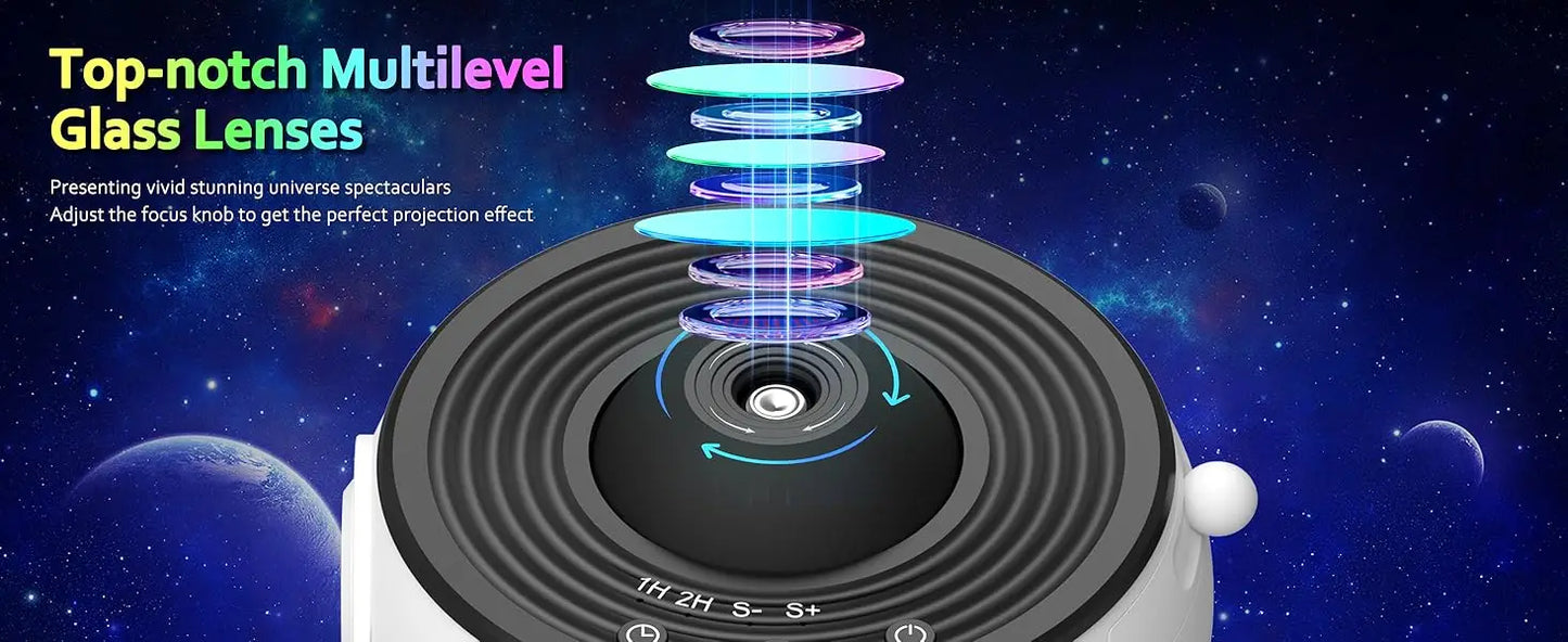 Galaxy Star Projector with 13 HD Film Discs & 360° Rotation