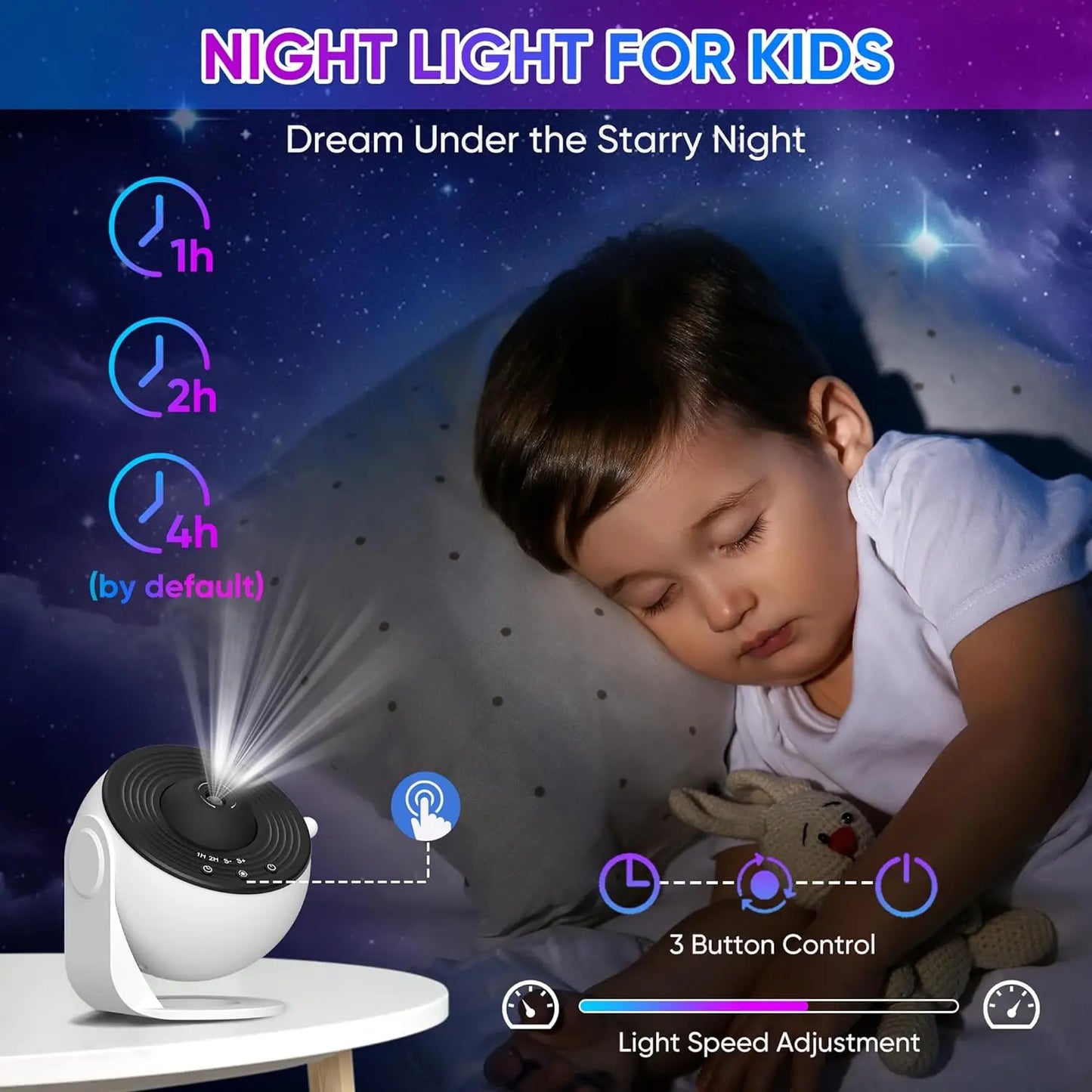 Galaxy Star Projector with 13 HD Film Discs & 360° Rotation