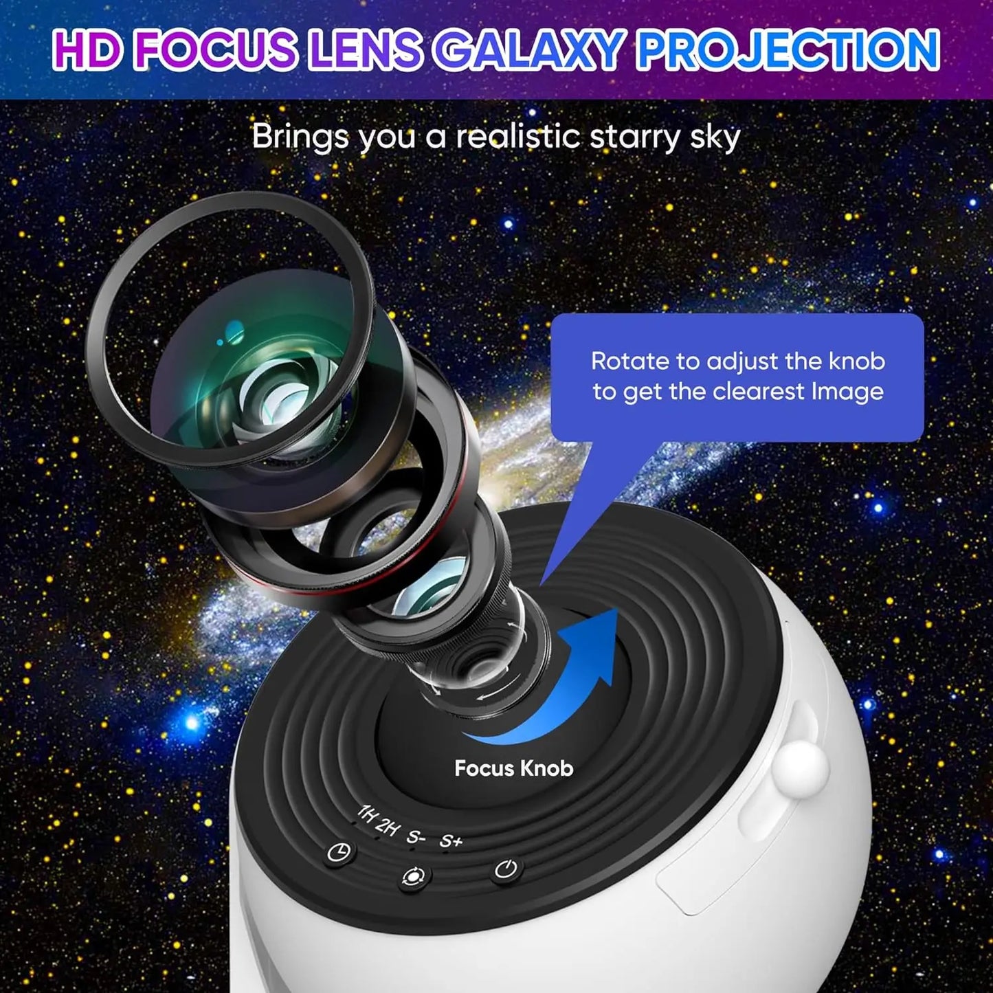 Galaxy Star Projector with 13 HD Film Discs & 360° Rotation