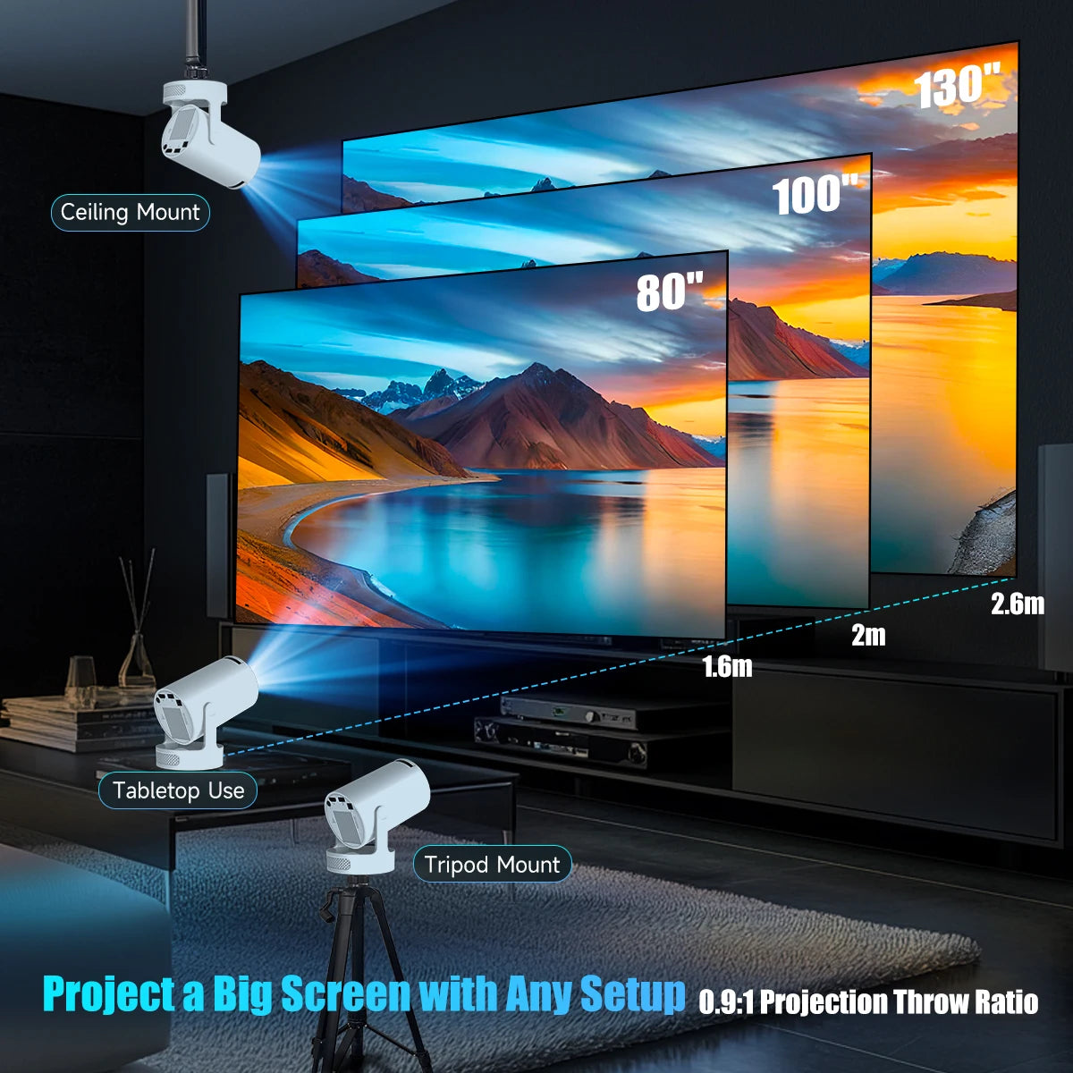 Magcubic HY300 Pro+ 4K WiFi 6 Android 11 Portable Projector