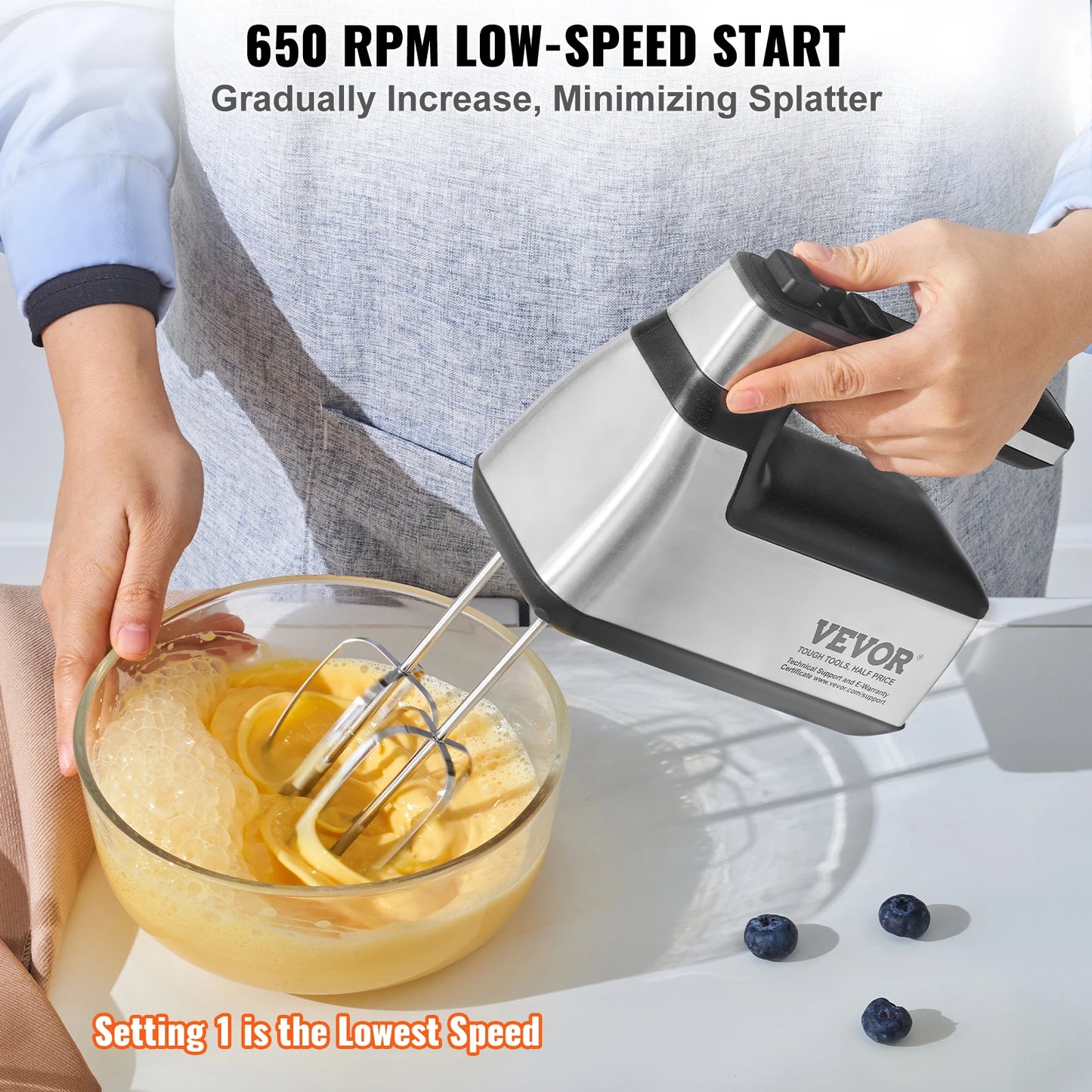Electric Handheld Mixer for Baking & Whipping