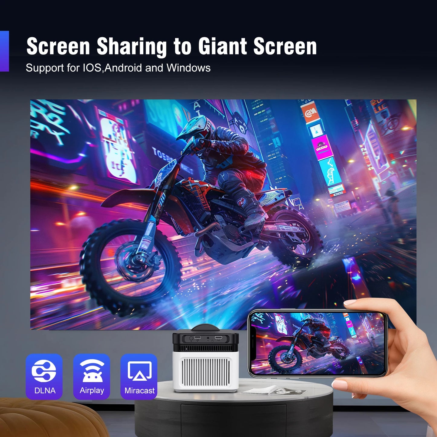 HY450 Ultra Short Throw 8K 1080P Projector