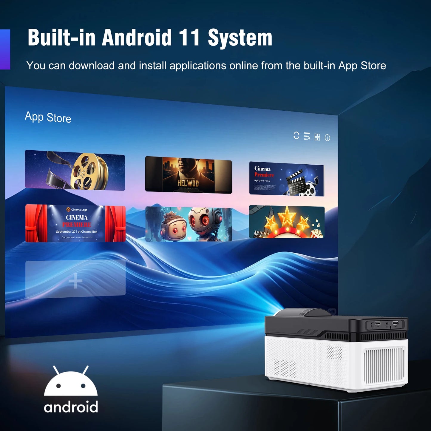 HY450 Ultra Short Throw 8K 1080P Projector