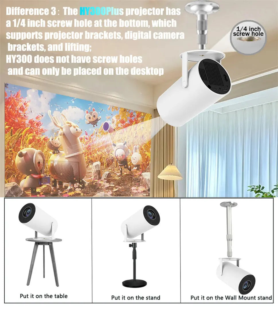 4K HD Android WiFi LED Mini Projector