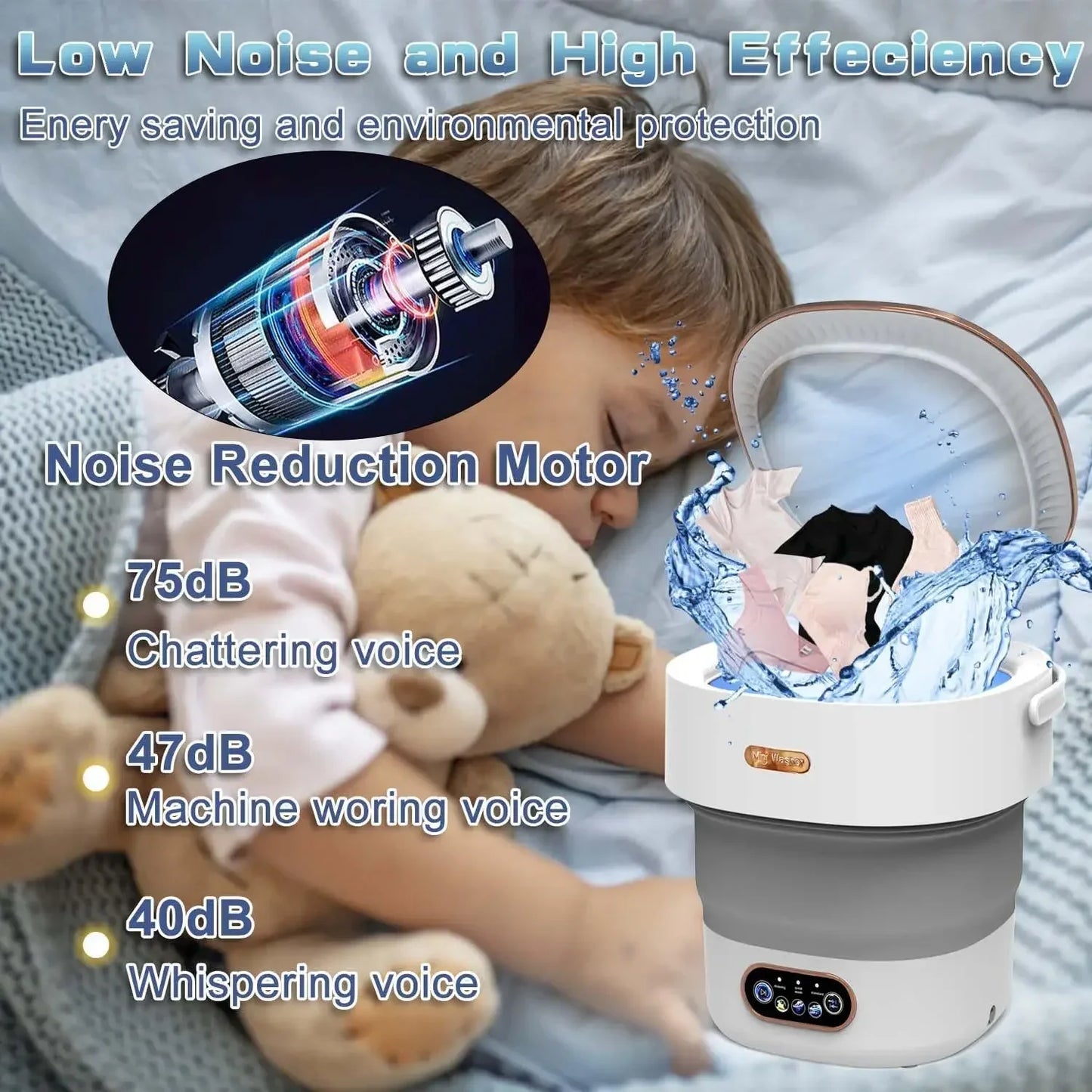 15L Portable Collapsible Washing & Spin Dryer Machine