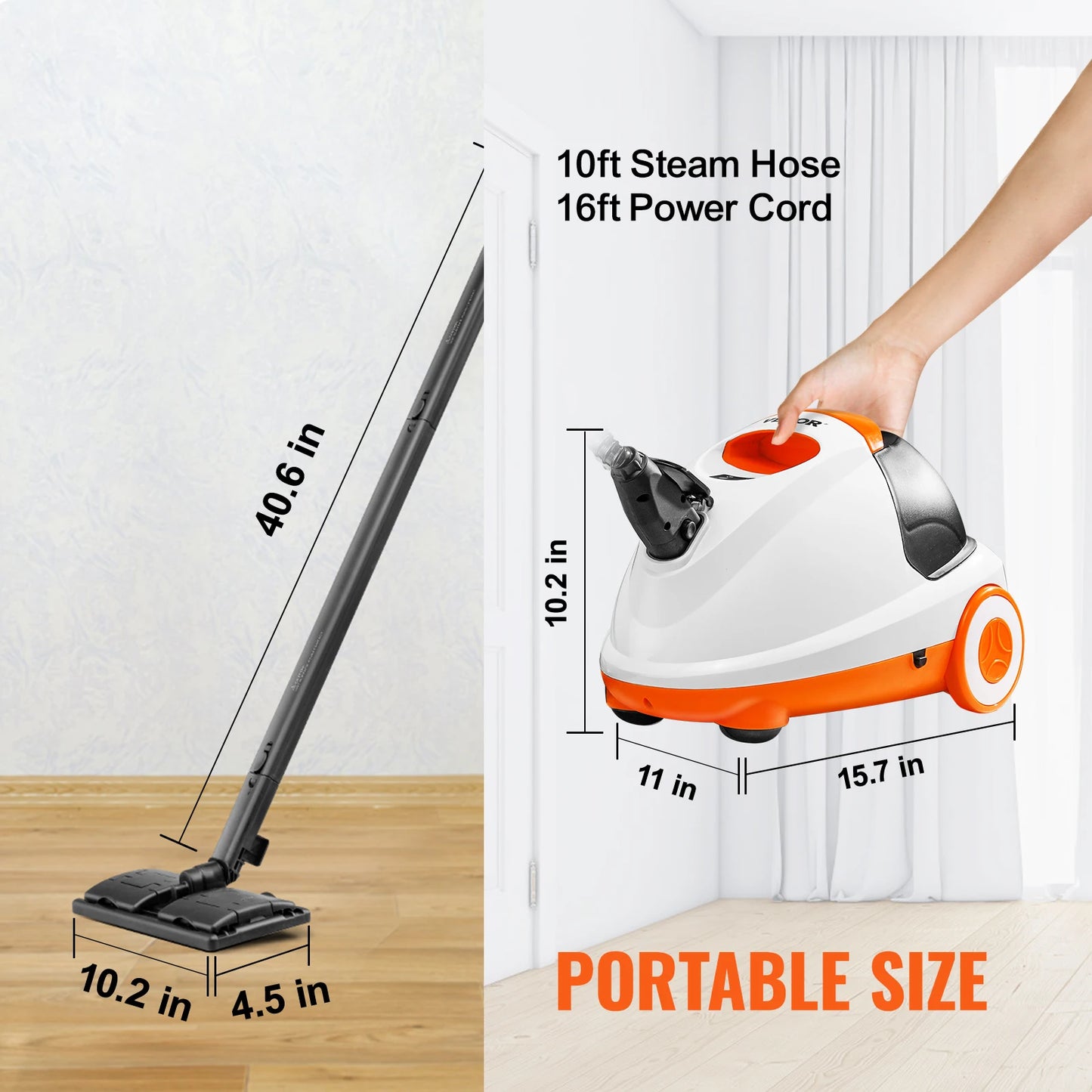 Portable Steam Cleaner with Large Tank