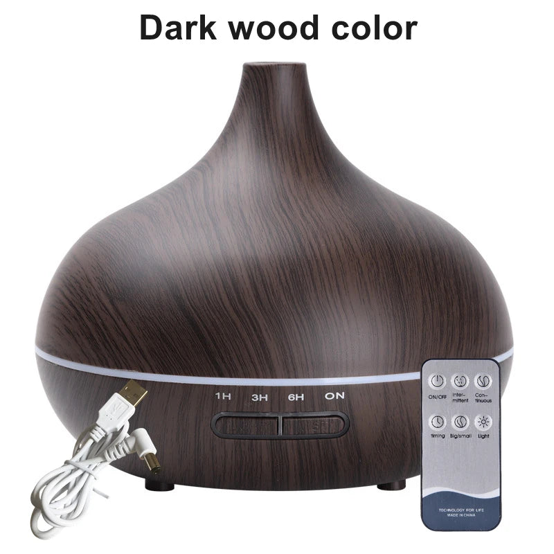 550ML Wood Grain USB Aroma Diffuser