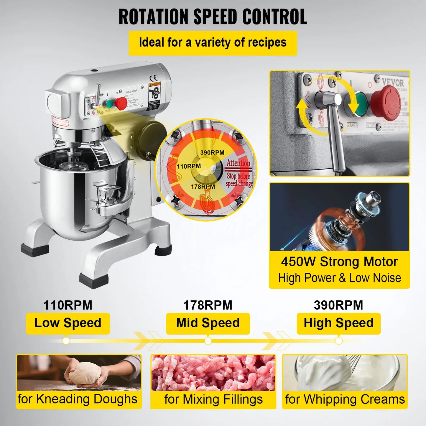 SucceBuy 10-30L Electric Dough & Mixer Machine