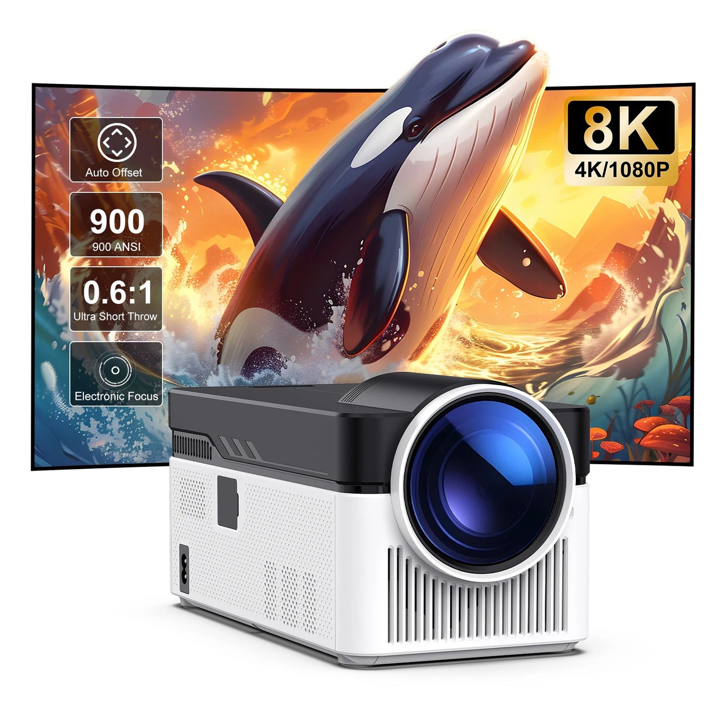 HY450 Ultra Short Throw 8K 1080P Projector