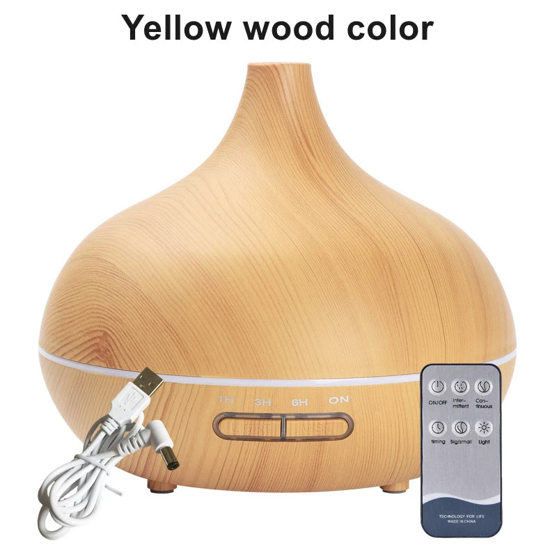 550ML Wood Grain USB Aroma Diffuser