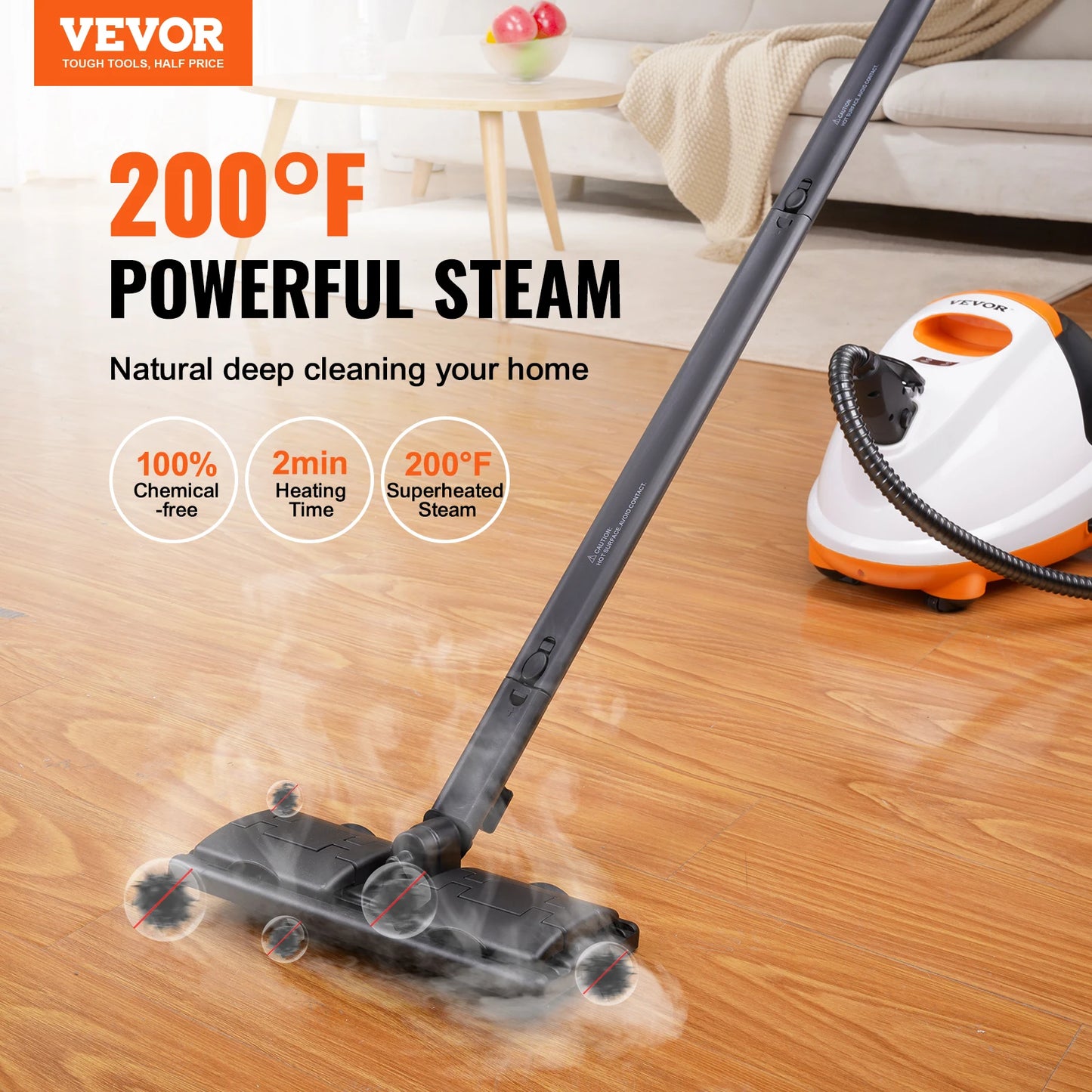 Portable Steam Cleaner with Large Tank