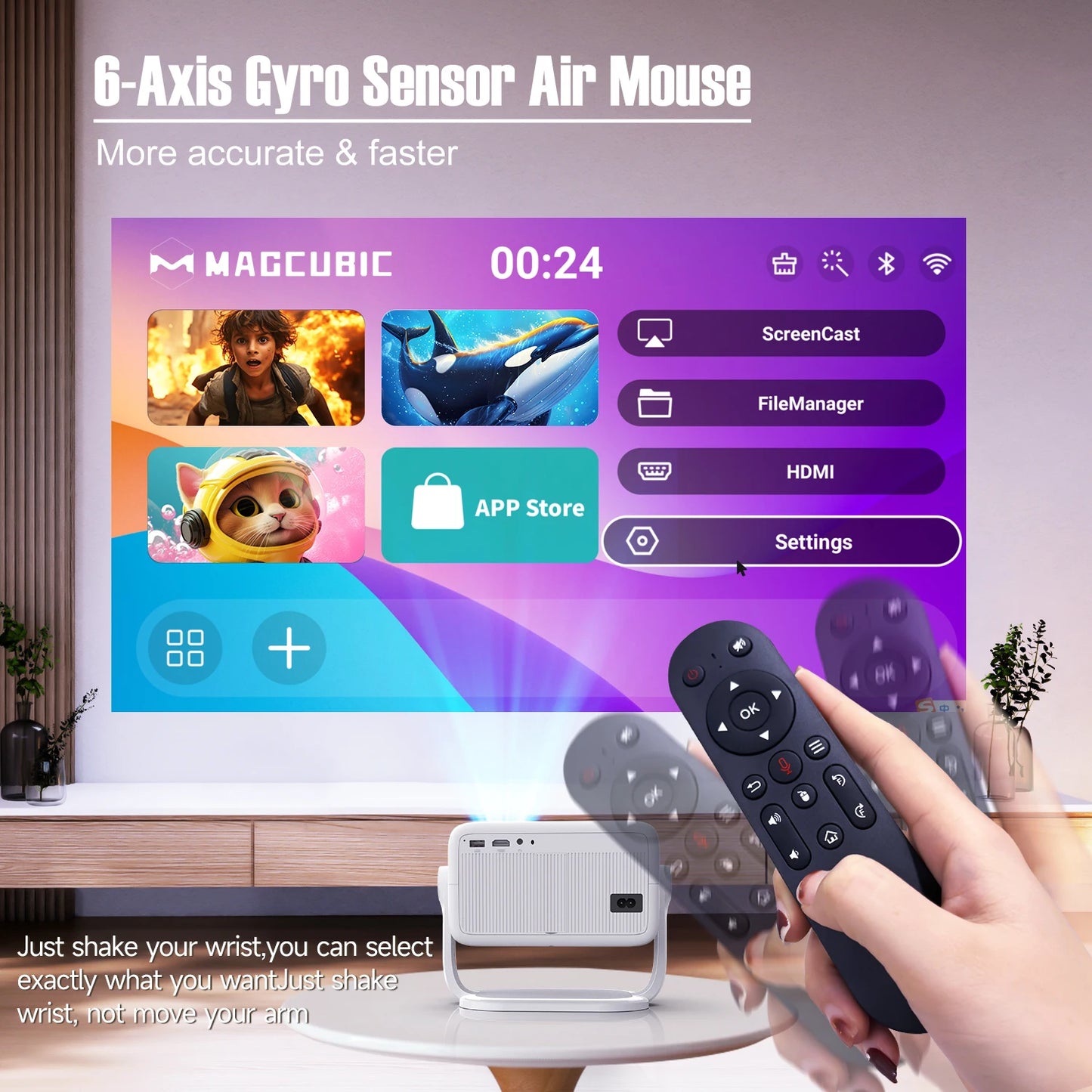 Magcubic L018 4K 1080P Portable Projector with WiFi