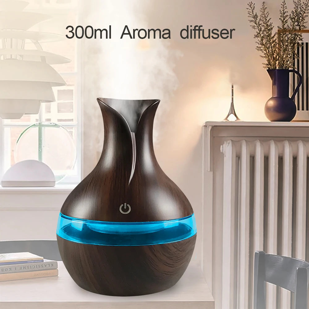 300ml Air Humidifier & 7-Color LED Aromatherapy Diffuser