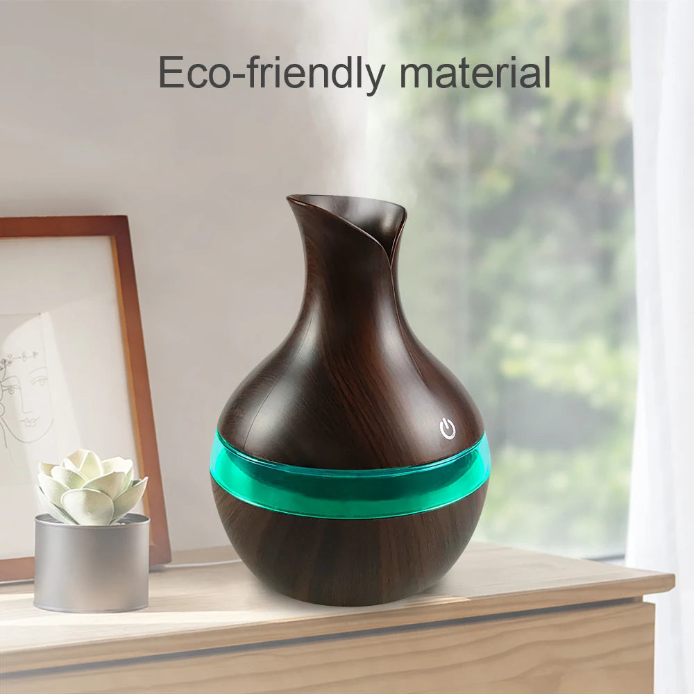 300ml Air Humidifier & 7-Color LED Aromatherapy Diffuser