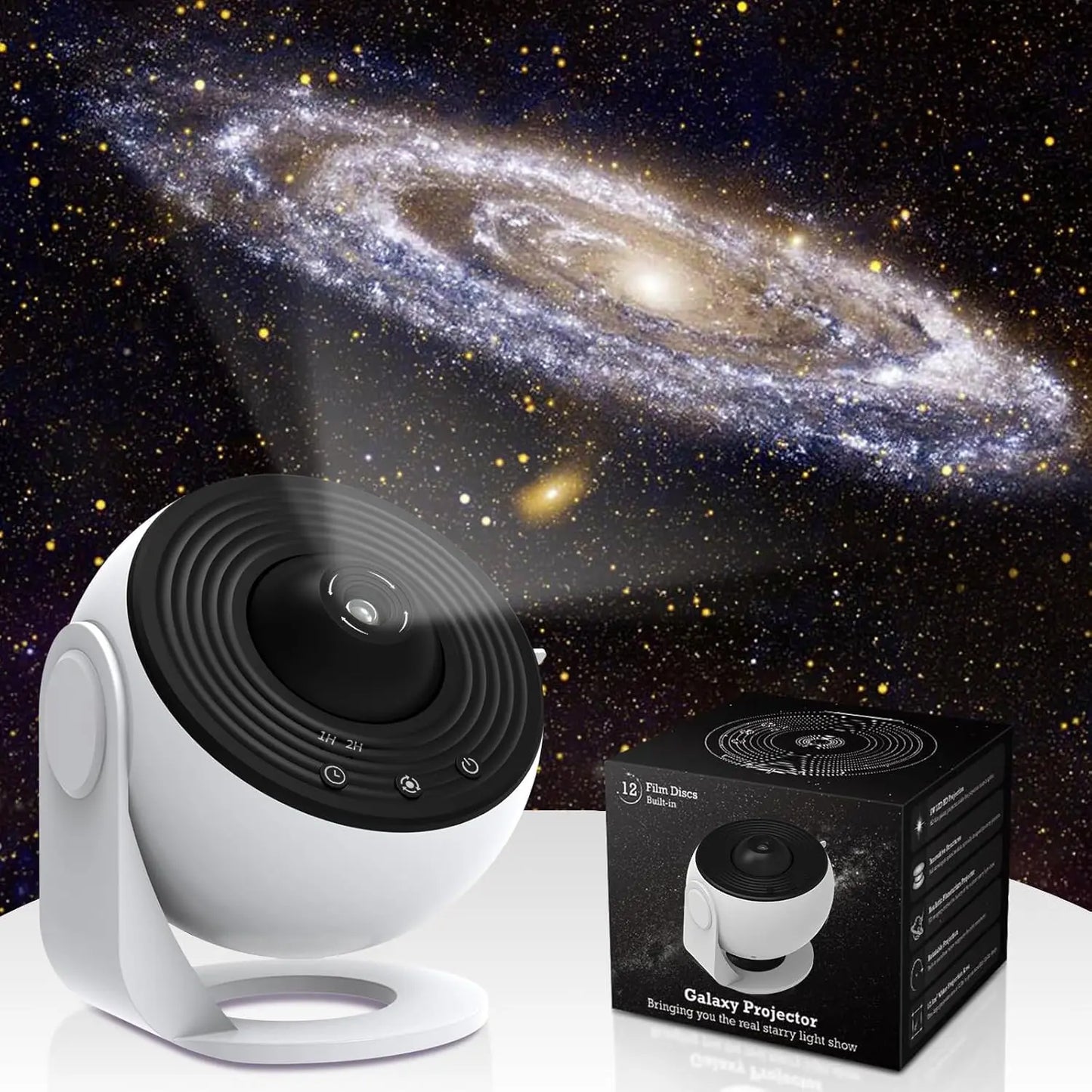 Galaxy Star Projector with 13 HD Film Discs & 360° Rotation