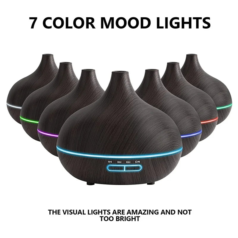 550ML Wood Grain USB Aroma Diffuser