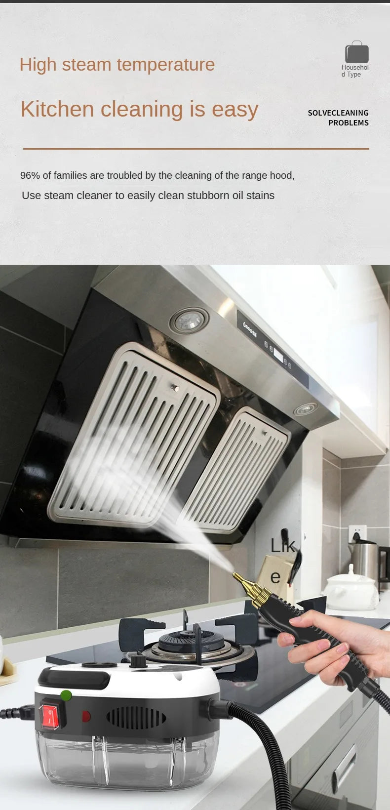 2500W High-Temp Steam Cleaner Jet Washer