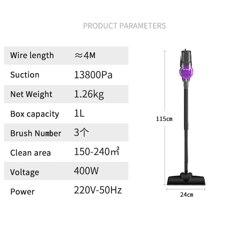 400W Handheld 3-in-1 Vacuum Cleaner
