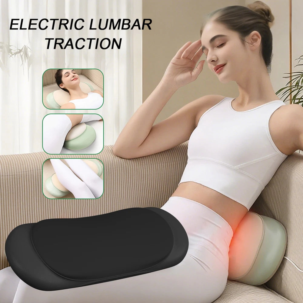Electric Lumbar Traction Massager with Heat & Vibration