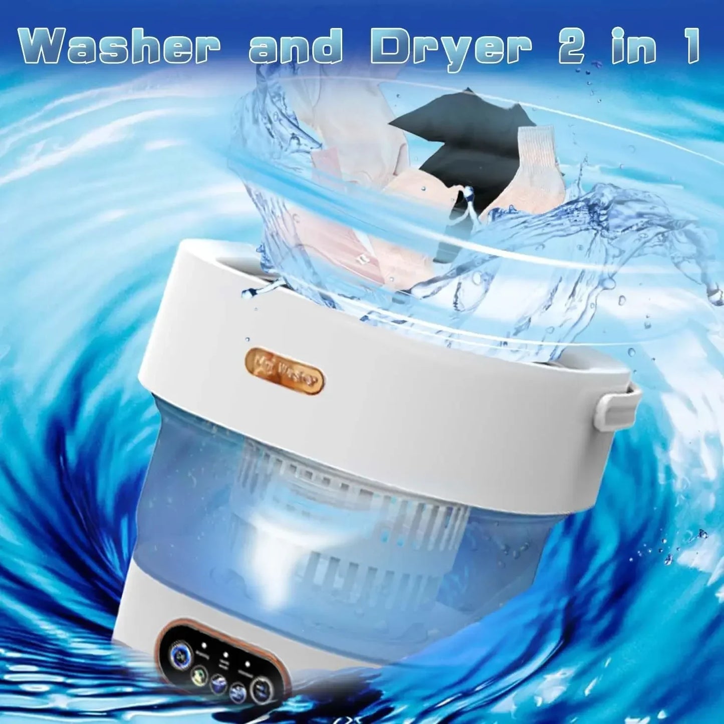 15L Portable Collapsible Washing & Spin Dryer Machine