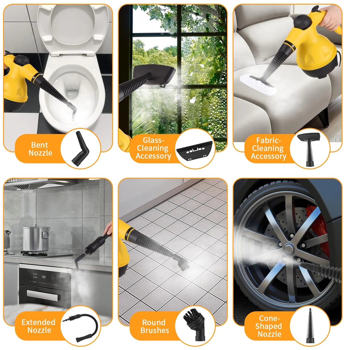 Multi-Purpose Handheld Pressurized Steam Cleaner