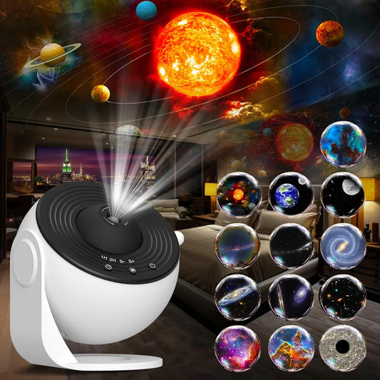 Galaxy Star Projector with 13 HD Film Discs & 360° Rotation