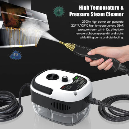 1500W Handheld Steam Cleaner with 6-Speed Control