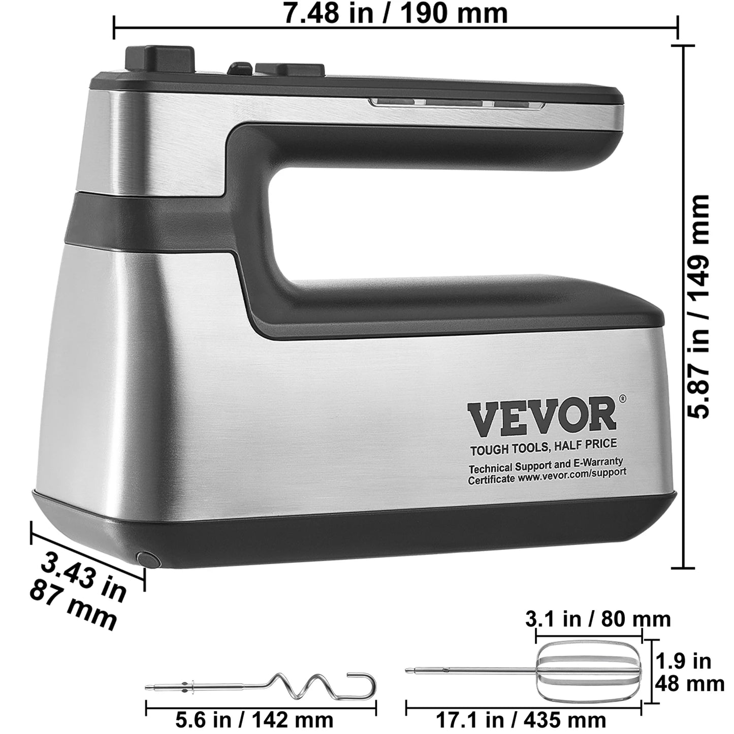 Electric Handheld Mixer for Baking & Whipping