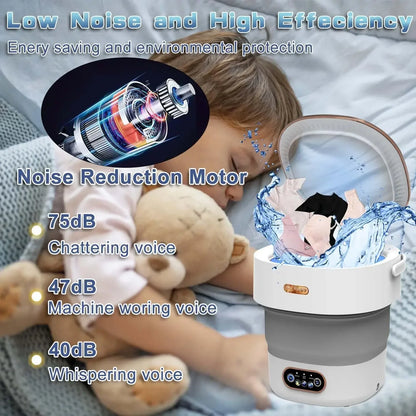 15L Portable Collapsible Washing & Spin Dryer Machine