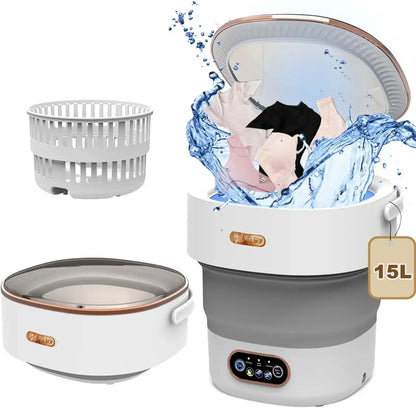 15L Portable Collapsible Washing & Spin Dryer Machine