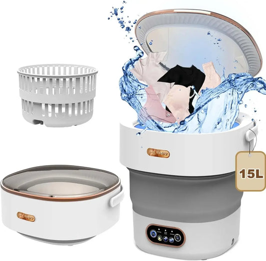 15L Portable Collapsible Washing & Spin Dryer Machine