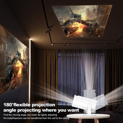 Android 11 WiFi 6 Bluetooth Mini Portable Projector