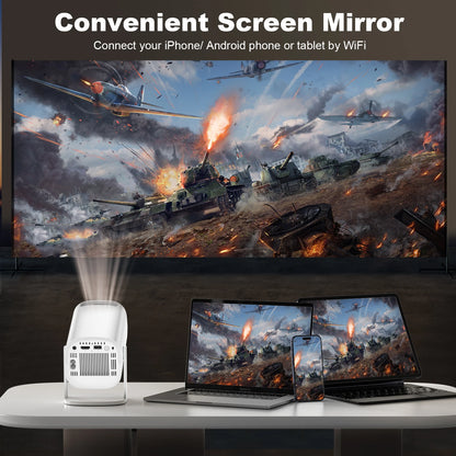 Android 11 WiFi 6 Bluetooth Mini Portable Projector