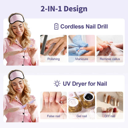 2-in-1 Wireless Nail Drill & UV Lamp