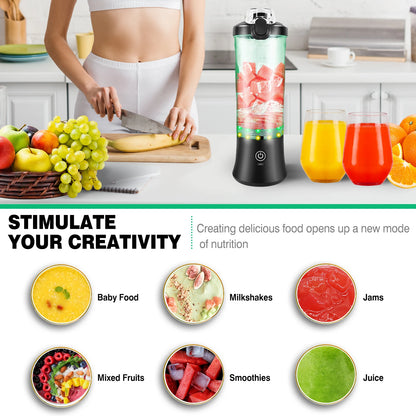 2 In 1 Portable Blender 600ML Electric Juicer Fruit Mixers