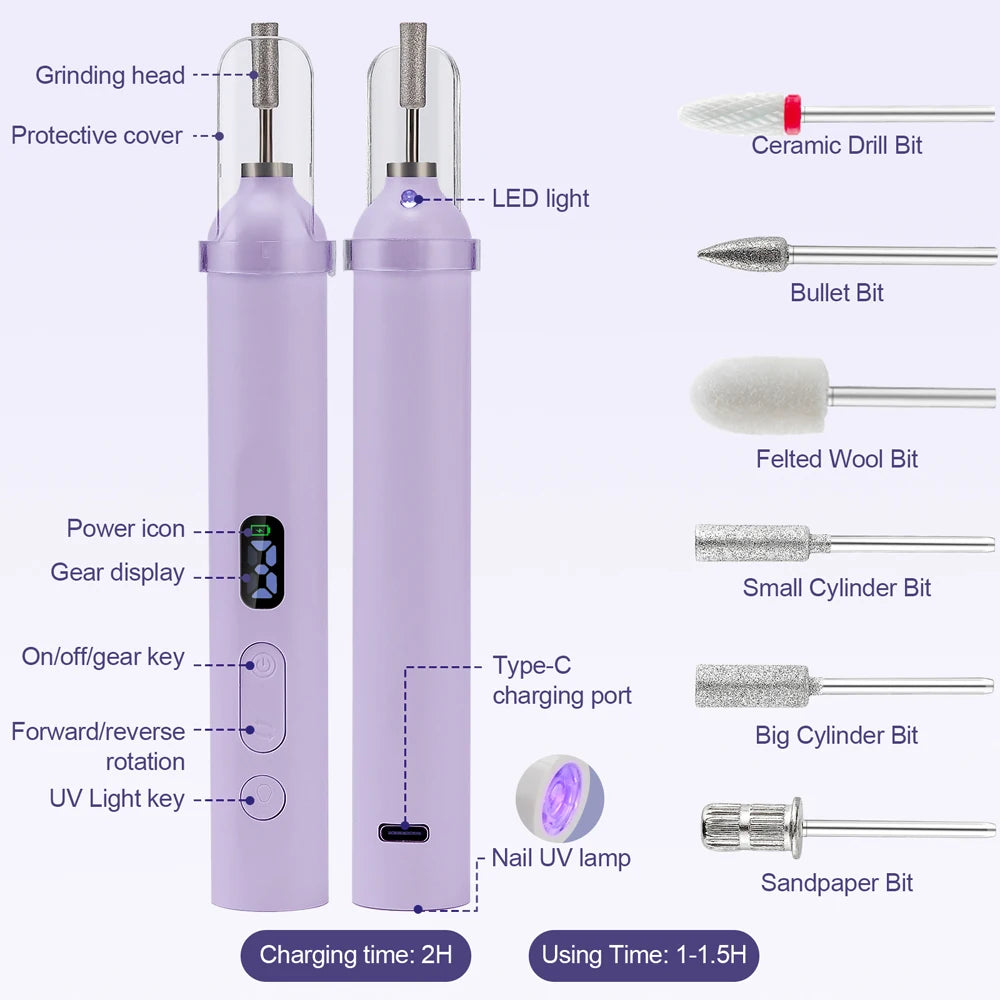 2-in-1 Wireless Nail Drill & UV Lamp