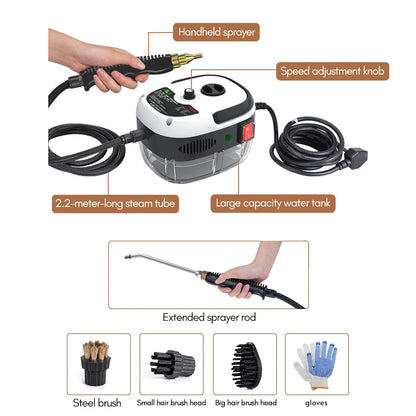 1500W Handheld Steam Cleaner with 6-Speed Control
