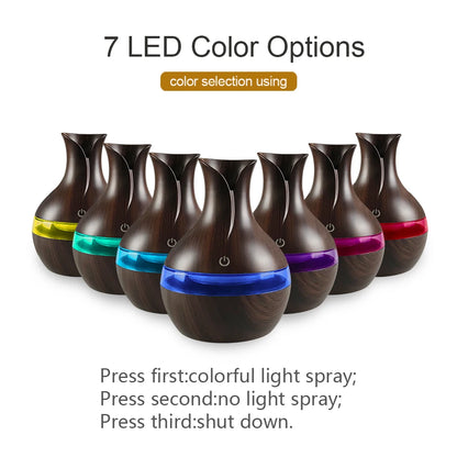 300ml Air Humidifier & 7-Color LED Aromatherapy Diffuser