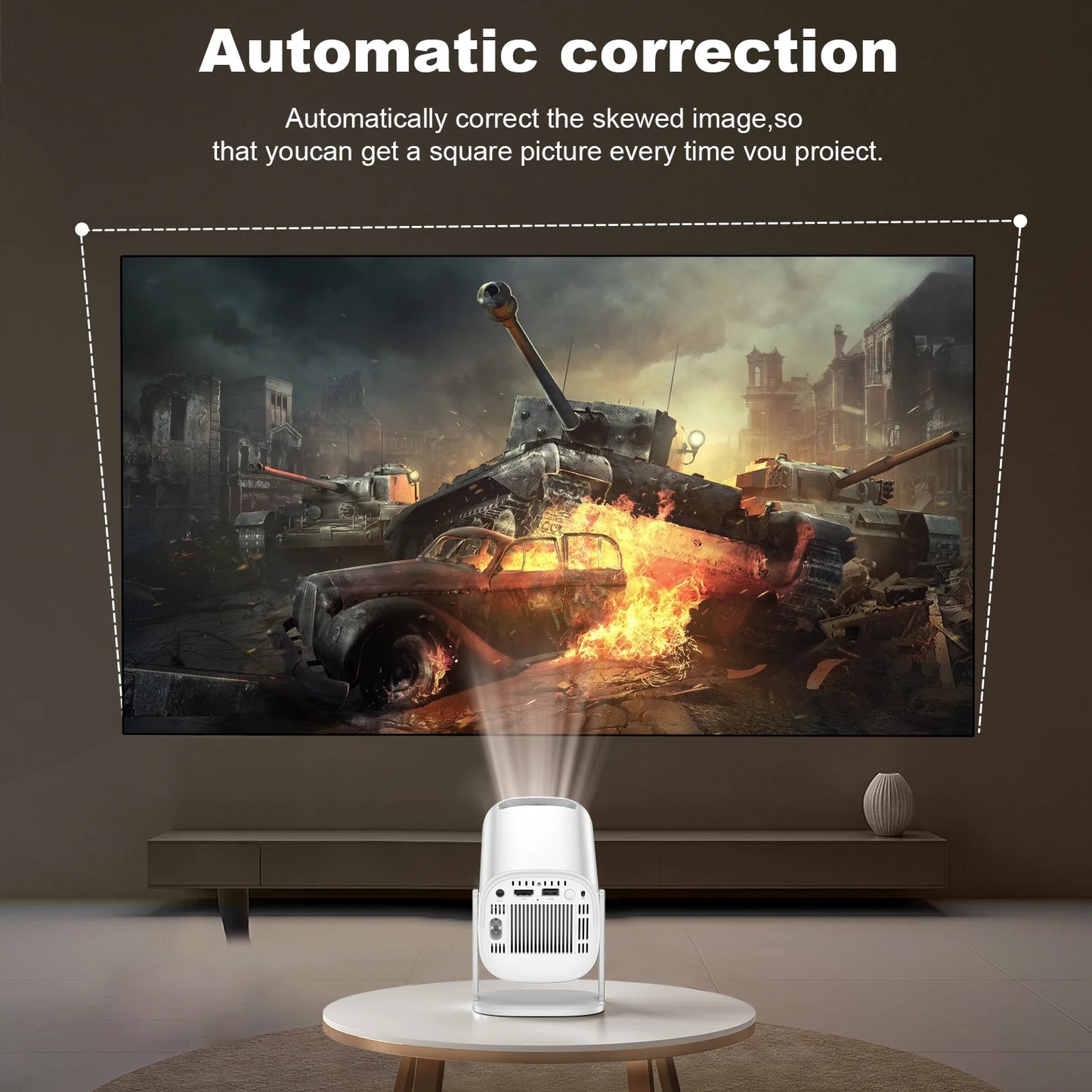 Android 11 WiFi 6 Bluetooth Mini Portable Projector