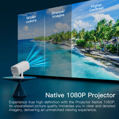 Android 11 WiFi 6 Bluetooth Mini Portable Projector