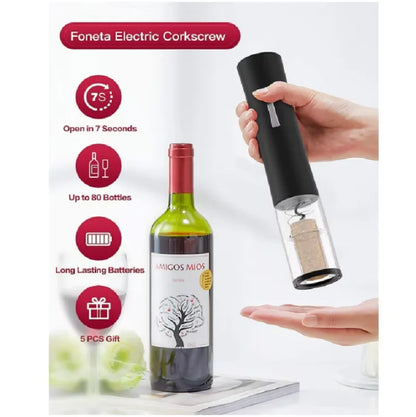 Electric Automatic Wine Bottle Opener with Foil Cutter